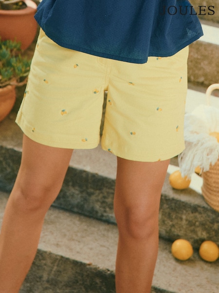 Joules Chino Yellow Lemon Embroidered Shorts (E02081) | R$ 545