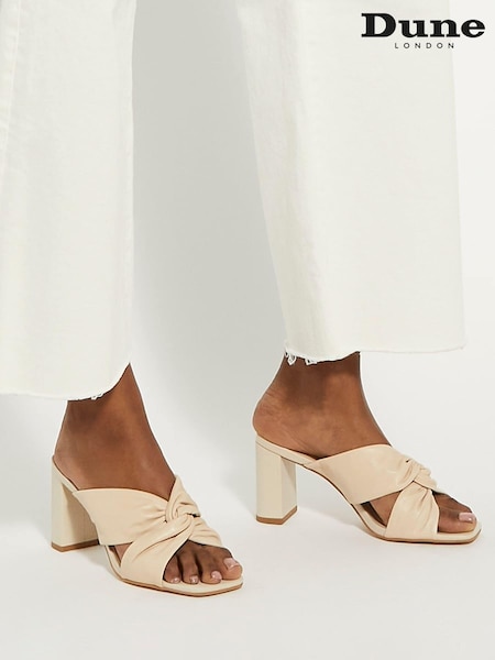 Dune London Cream Maizing Soft Twist Mules (E02140) | €79