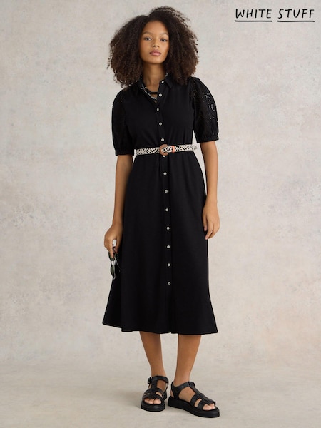 White Stuff Black Broderie Rua Shirt Dress (E02200) | €41.50
