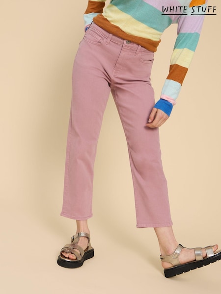 White Stuff Pink Blake Straight Crop Jeans (E02205) | €28