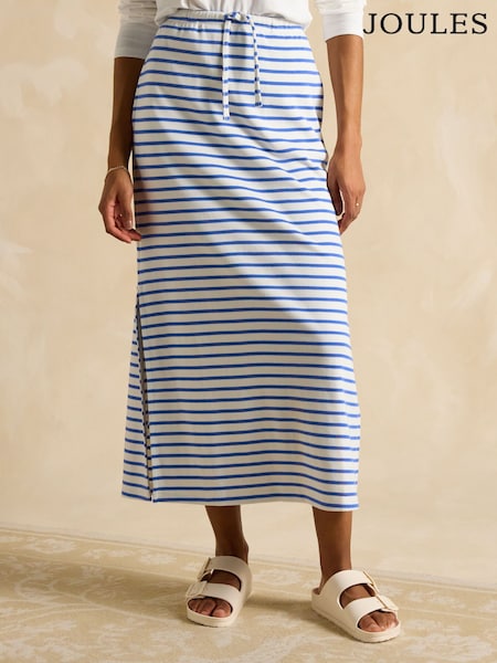 Joules Harbour Blue & White Stripe A-Line Cotton Jersey Skirt (E02224) | 2,403 UAH