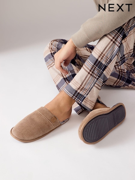 Tan Brown Mule Slippers (E02247) | OMR7