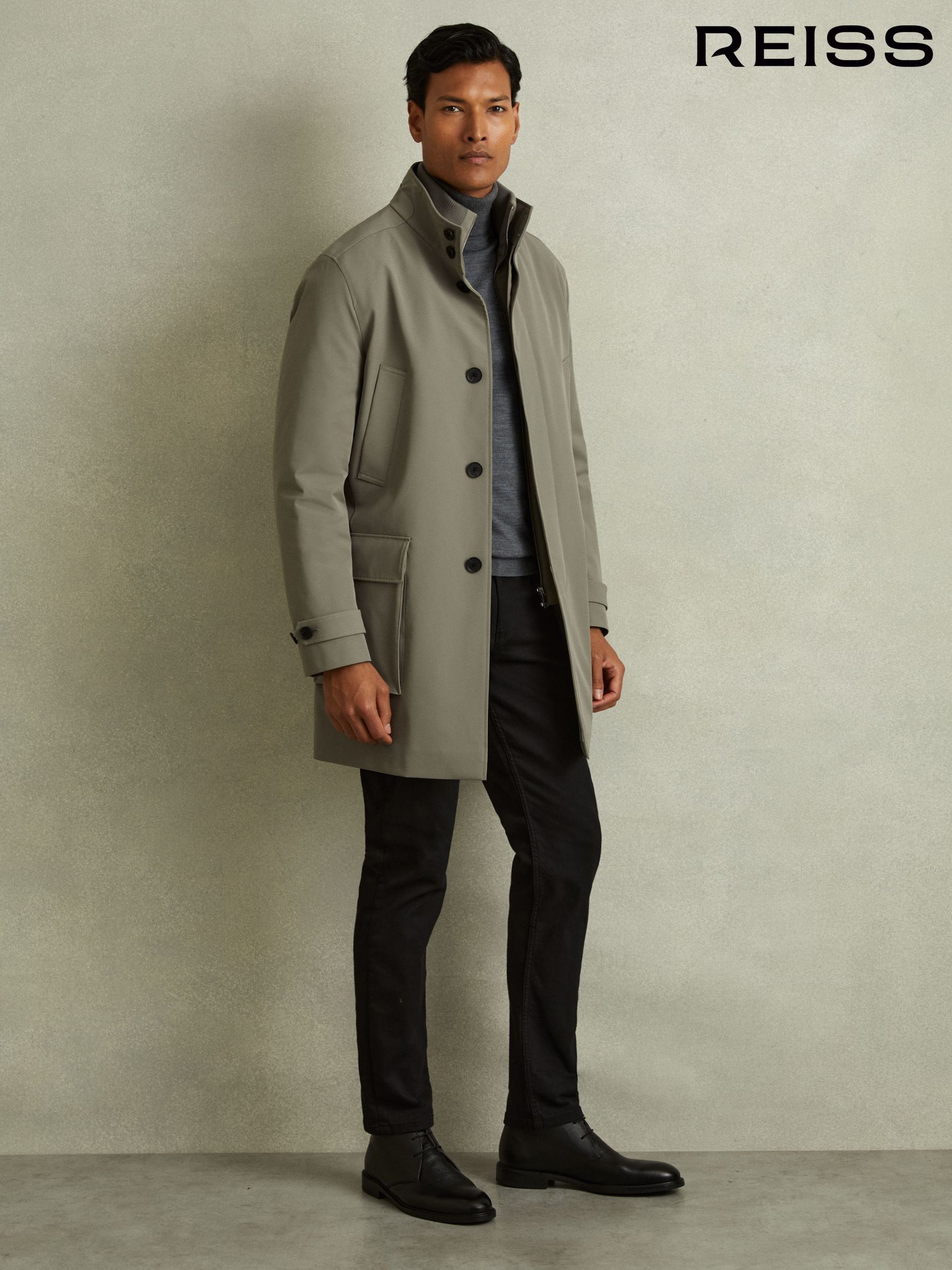 Men s Reiss Green Coatsandjackets Next Oman