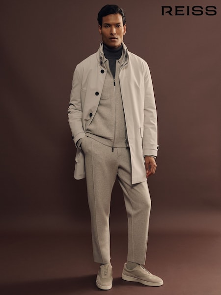 Reiss Stone Player Hybrid Removable Funnel Neck Overcoat (E02279) | €476