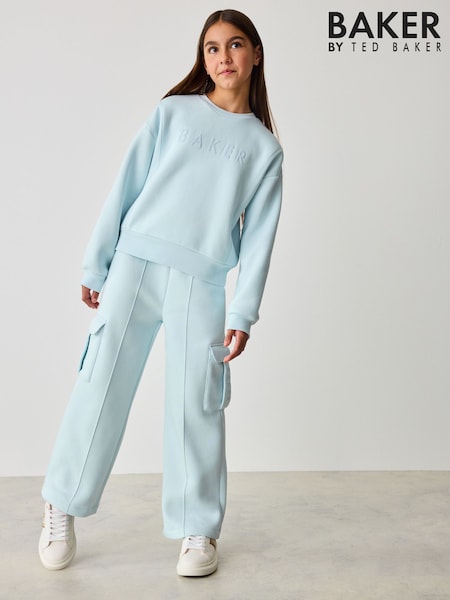 Baker by Ted Baker Back Print Sweat and Wide Leg Joggers Set (E02287) | €24 - €27