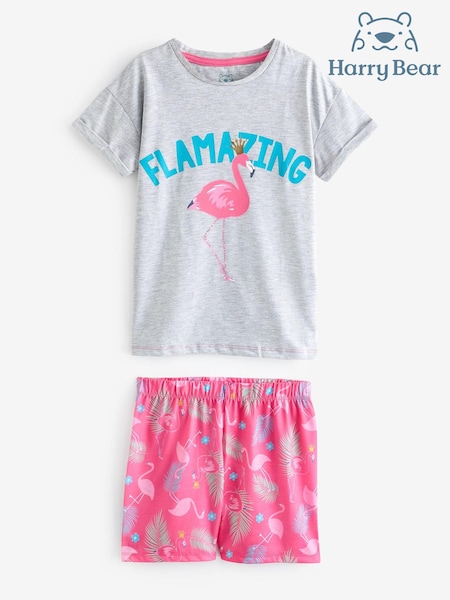 Harry Bear Grey Flamingo Short Pyjamas (E02288) | 33 QAR