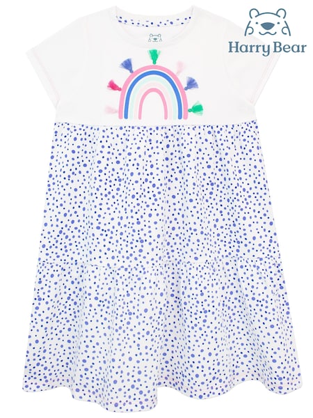 Harry Bear 100% Cotton Rainbow Spotty Dress (E02294) | 79 LEI