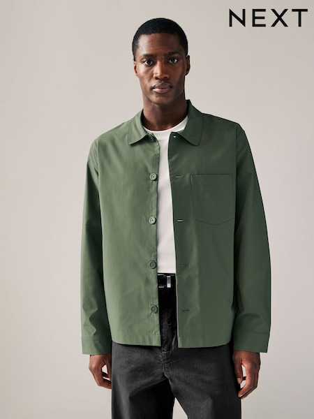 Khaki Green Lightweight Stretch Shacket (E02316) | €40