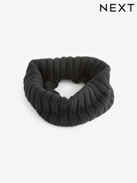 Black Ribbed Knitted Snood (1-16yrs) (E02334) | €7 - €13