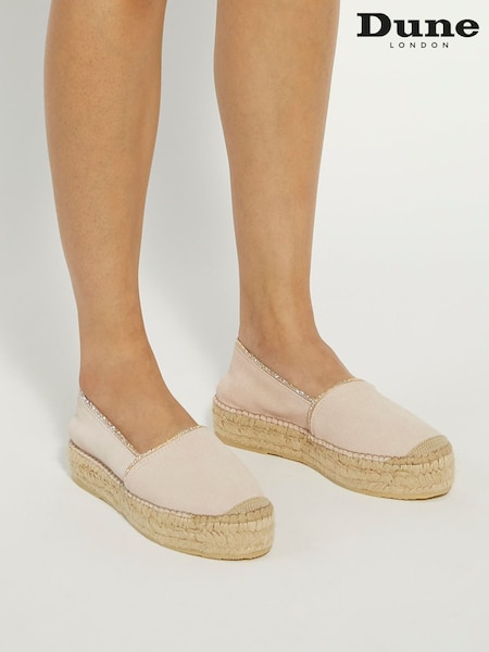 Dune London Pink Diamanté Trim Genivee Espadrilles (E02343) | €60