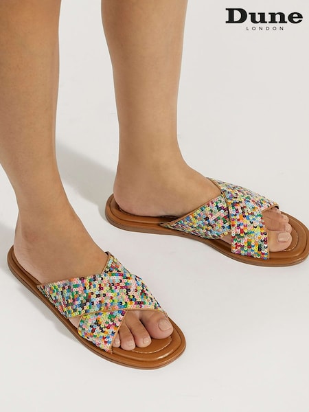 Dune London Lumas Sequin Slider Sandals (E02465) | 335 LEI