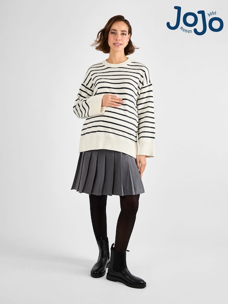 JoJo Maman Bébé Grey Maternity Pleated Mini Skirt (E02557) | €57