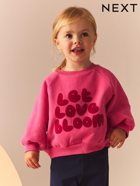 Pink Love Raglan Sweatshirt (3mths-7yrs) (E02564) | AED35 - AED42