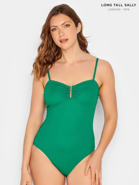 Long Tall Sally Green Textured Swimsuit (E02670) | €50