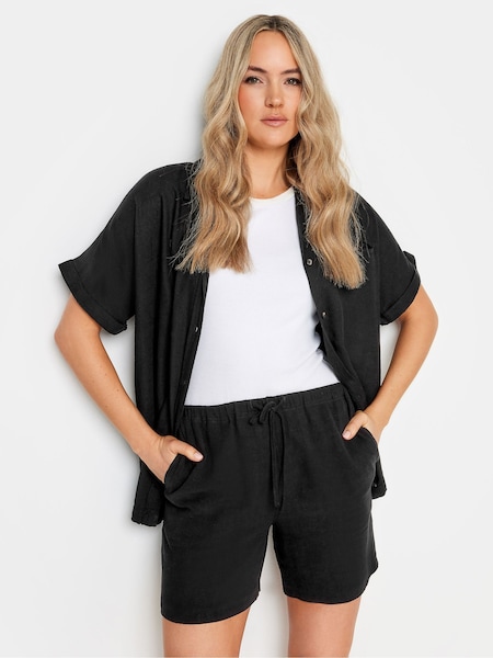 Long Tall Sally Black Linen Blend Shorts (E02687) | €38