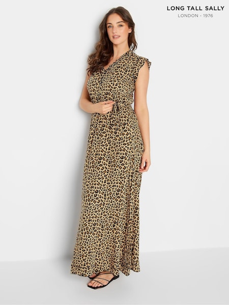 Long Tall Sally Animal Print Frill Sleeve Maxi Dress (E02712) | 335 LEI
