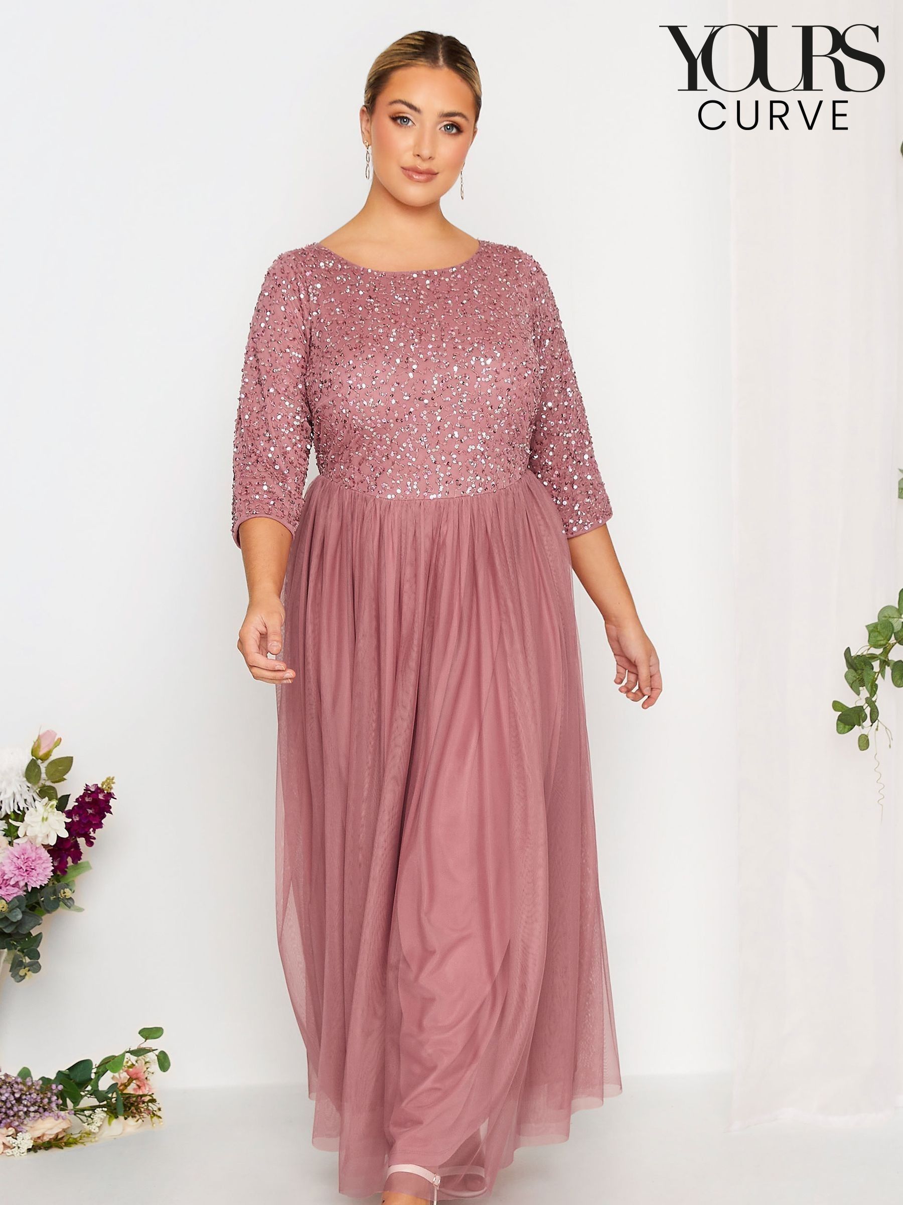 Curve Dresses Yours Curve 3 4 Sleeve Partywear Wedding Next Luxembourg