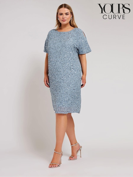 Yours Curve Luxe Embellished Cape Dress (E02785) | €181