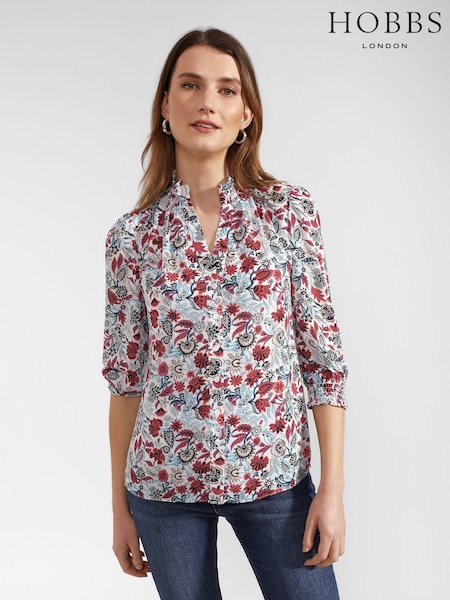 Hobbs White Giovanna Blouse (E02894) | €113
