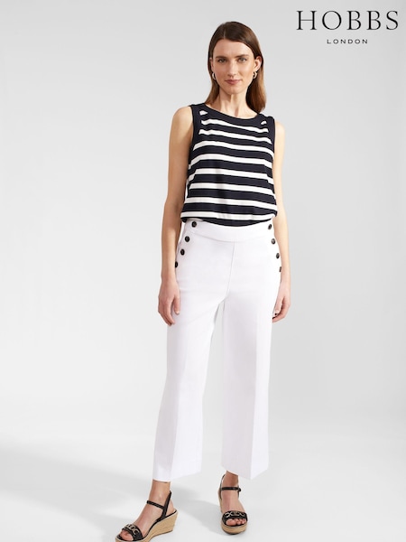 Hobbs White Petite Petite Simone Crop Trousers (E02901) | €68