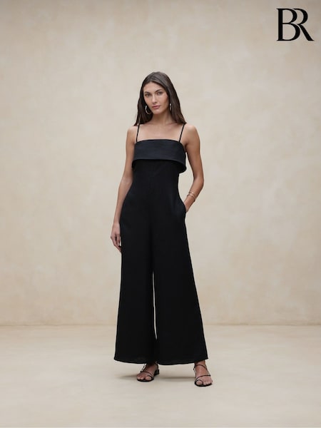 Banana Republic Black Onda Linen Jumpsuit (E02943) | €60