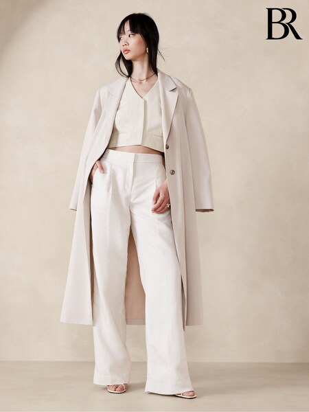 Banana Republic Beige Tencel Linen Cropped Vest (E02952) | €38