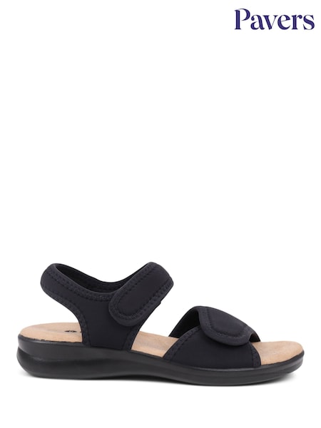 Pavers Black Adjustable Touch-Fasten Sandals (E02981) | R$ 345