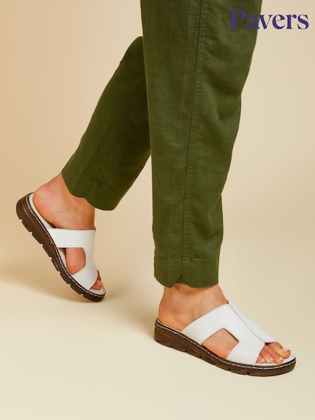 Pavers Leather Slip On Sandals (E02986) | AED233