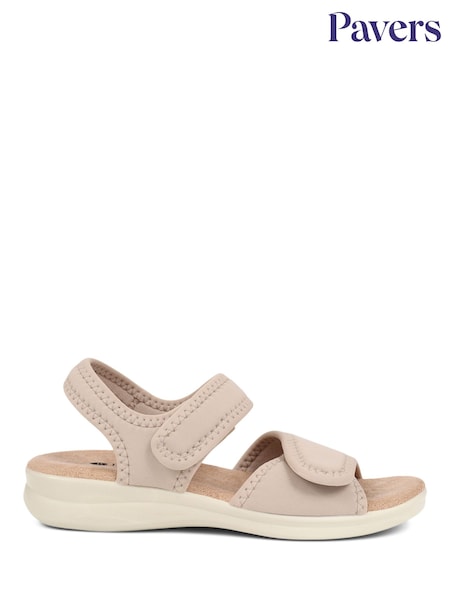 Pavers Beige Adjustable Touch-Fasten Sandals (E02988) | R$ 345