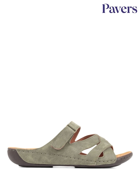 Pavers Green Ladies Touch Fasten Mules (E03001) | R$ 295