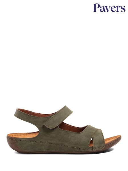 Pavers Green Ladies Touch Fasten Sandals (E03003) | R$ 325