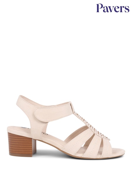 كريم - Pavers Cream Heeled Smart Sandals (E03037) | ‏204 د.إ.‏