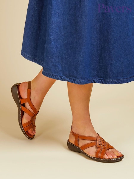 Pavers Leather Slingback Sandals (E03038) | €64