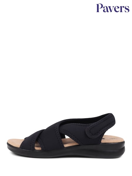 Pavers Black Touch Fasten Casual Sandals (E03048) | €44
