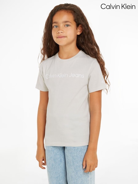 Calvin Klein White 100% Cotton Slogan T-Shirt (E03080) | ₪116 - ₪201