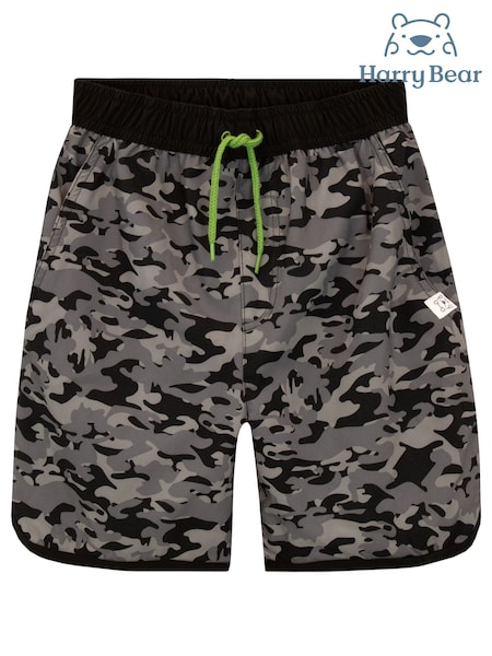 Harry Bear Black Camo Print Swim Shorts (E03096) | €21
