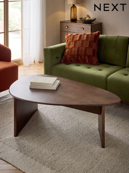 Dark Solid Mango Wood Pebble Coffee Table (E03380) | €400