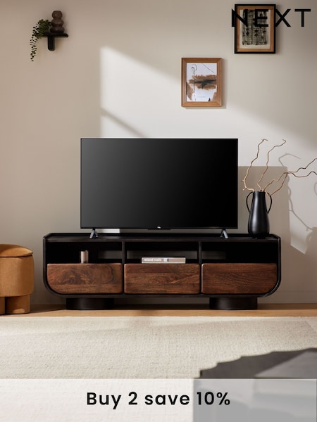 Dark Blythe Solid Mango Wood Wide TV Unit (E03383) | €975