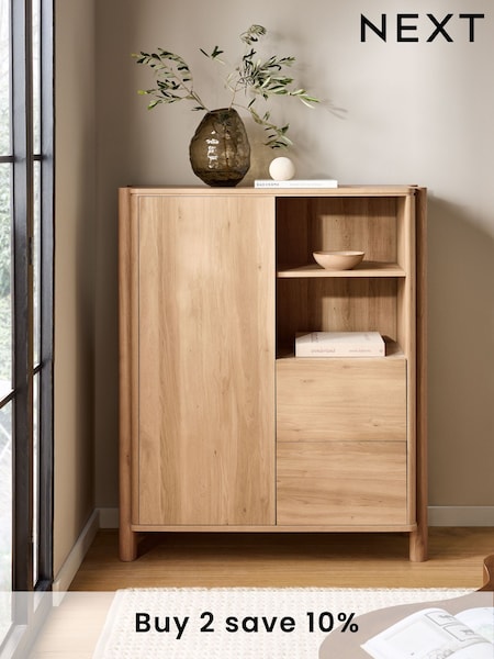 Natural Noa Oak Effect Tube Leg Sideboard (E03388) | €610