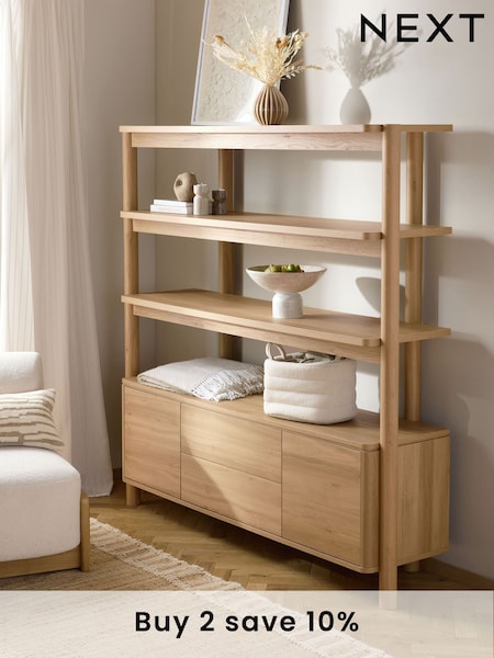 Natural Noa Oak Effect Tube Leg Shelf (E03389) | €900