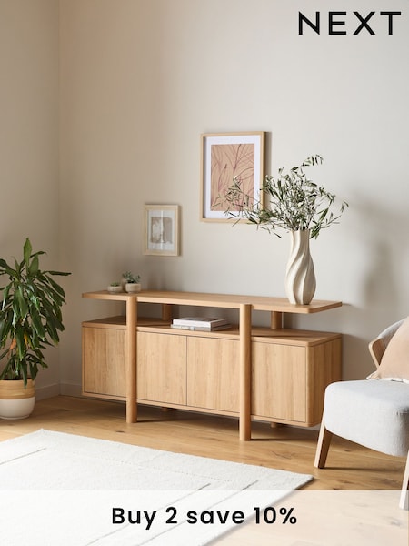 Natural Noa Oak Effect Tube Leg Large Sideboard (E03391) | €550