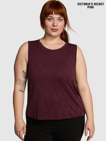 Victoria's Secret PINK Purple Rose Seamless Drapey Muscle Tank Top (E03423) | €29