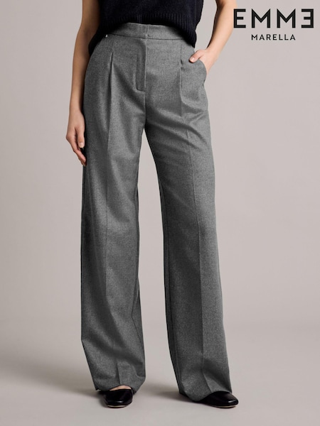 Emme by Marella Grey Torre Straight Tailored Trousers (E04088) | €79