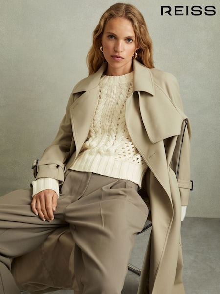 Reiss Ivory Marie Cable Knit Jumper with Wool and Cashmere (E04293) | €50