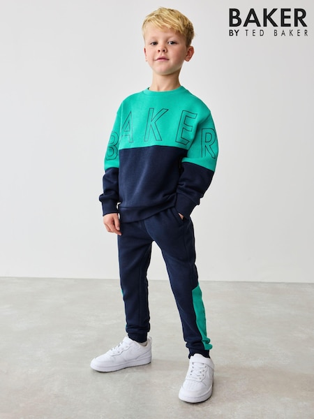 Baker by Ted Baker Navy Colourblock Sweatshirt And Joggers Set (E04485) | $46 - $55