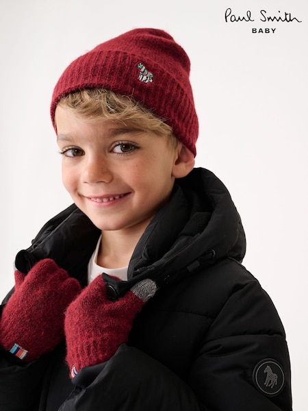 Paul Smith Junior Boys Zebra Logo Beanie And Gloves Set (E04488) | €37