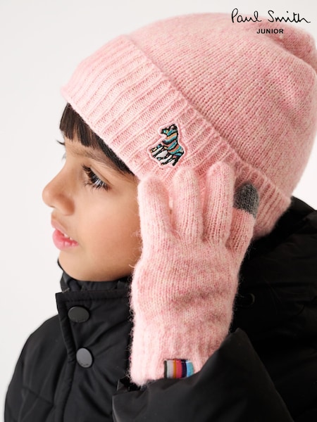 Paul Smith Junior Girls Zebra Logo Beanie And Gloves Set (E04489) | €37