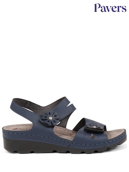 Pavers Blue Pavers Blue Adjustable Embellished Sandals (E04499) | €37