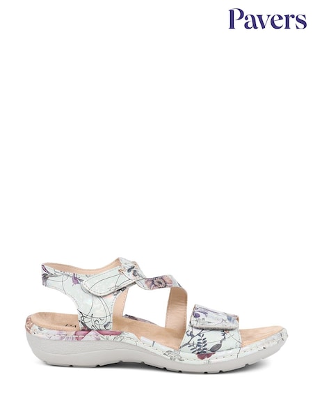 Pavers Silver Adjustable Fastening Sandals (E04502) | €44