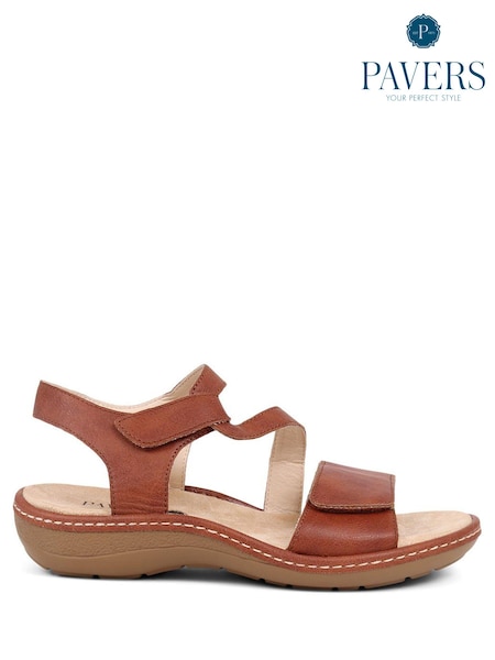 Pavers Brown Adjustable Fastening Sandals (E04515) | €50